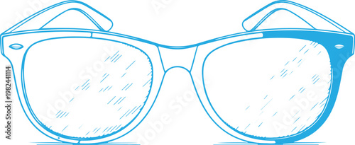 a blue and green pair of glasses Vector, illustration
