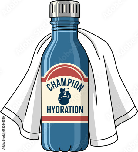 Champion Hydration Bottle with Boxing Glove Emblem.