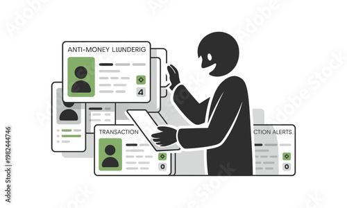 Anti-Money Laundering Compliance and Transaction Alert Illustration