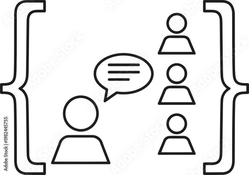 Icon representing communication or presentation to a group