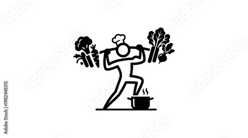 Healthy Chef with Produce Concept