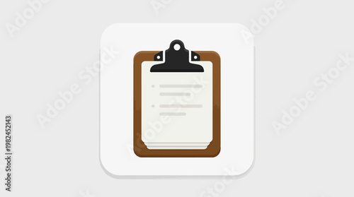 A vector illustration of a blank label on a usb flash memory drive icon with a business clipboard and computer floppy disk symbol for office data technology design
