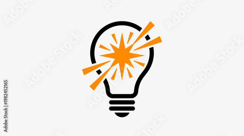 A creative hand holds a bright light bulb vector illustration as a symbol of innovation, business thinking, and an inspired energy solution concept for a power idea