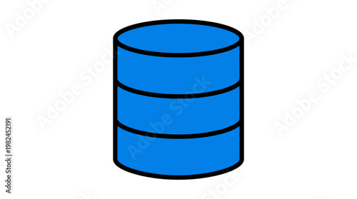 A 3d metallic blue oil barrel icon represents an industrial fuel storage drum or a steel data server container symbol for business energy and backup technology