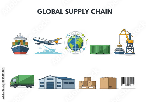 Global Supply Chain Logistics with Shipping, Air Cargo, Warehousing, and Transportation