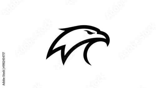 Eagle head logo black silhouette profile.