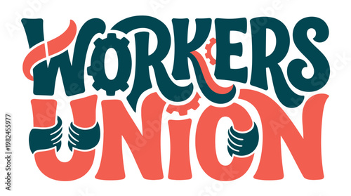 Workers Union Logo Celebrating May Day with Bold Typography