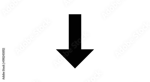 Simple black arrow pointing downwards on a white background.