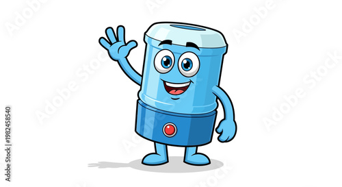 Friendly Cartoon Blender Waving Hello