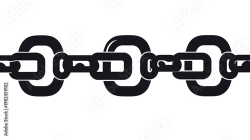 A simple black chain graphic on a white background, symbolizing connection and strength