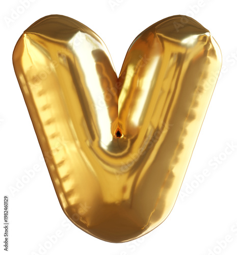 Golden balloon Alphabet V