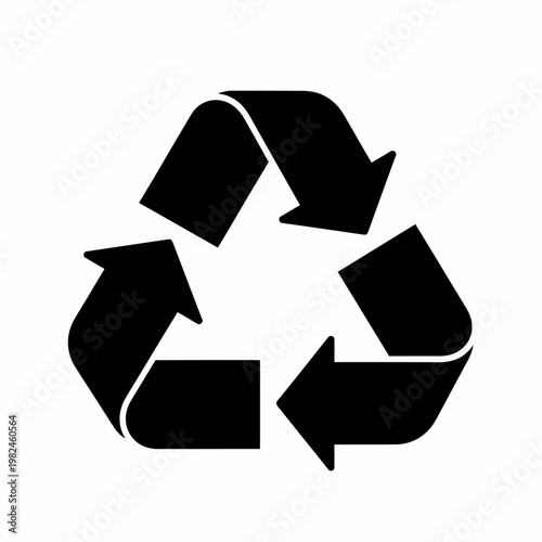 The Recycle Symbol: An image depicting a black recycle symbol on a plain background. A call for a world with green awareness