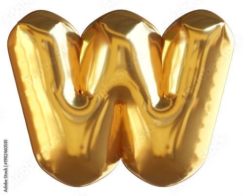 Golden balloon Alphabet W