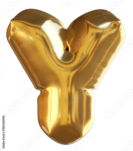 Golden balloon Alphabet Y