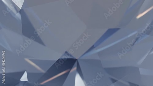 Abstract geometric crystal background with bright light reflections and sparkling effects