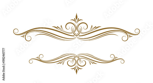 Elegant gold ornamental design elements.