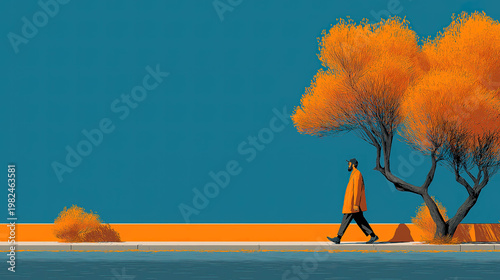 A person enjoying outdoor walk on work break creating balance between remote work and life