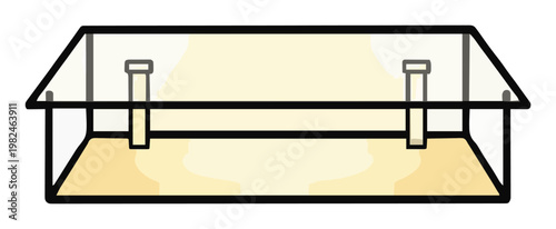 Minimalist line art coffee table icon. Generative AI