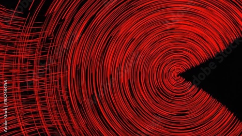 Abstract red lines create a dynamic and visually striking design on a black background