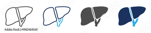 liver icon set multi concept