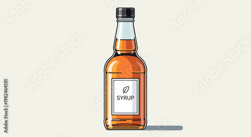 Bottle of Whiskey with Label and Cap.