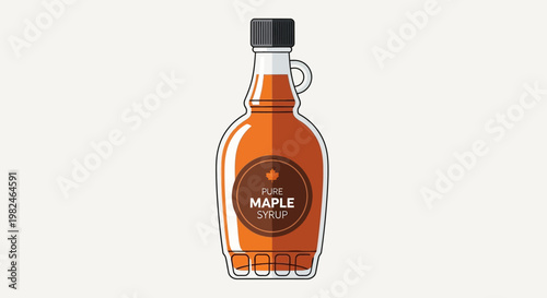 Bottle of Maple Syrup Illustration.