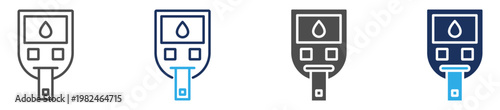 diabetes monitor icon set multi concept