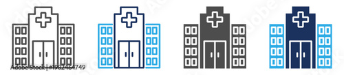 hospital icon set multi concept