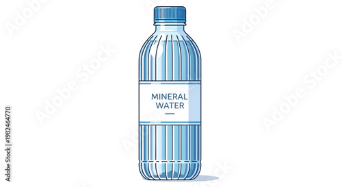Clear Plastic Bottle of Mineral Water.