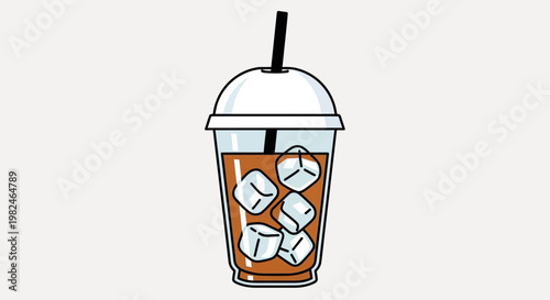 Cold Iced Coffee Drink in Plastic Cup.