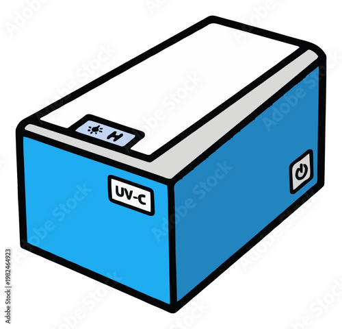 Minimalist UV sterilizer box line art. Generative AI