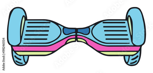 Minimalist hoverboard outline vector icon. Generative AI