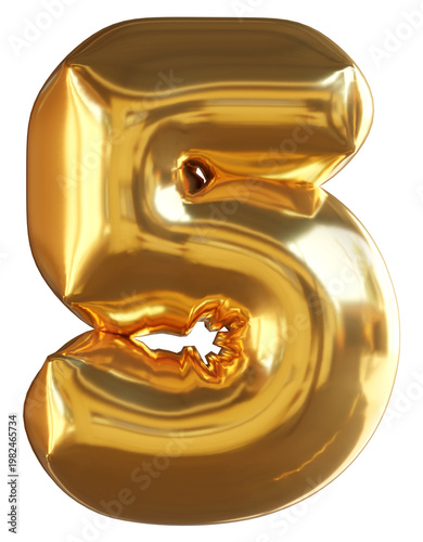 Golden balloon number 5