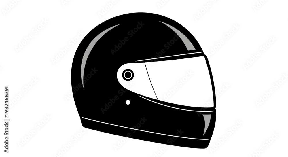 Fototapeta premium Black motorcycle helmet with visor.