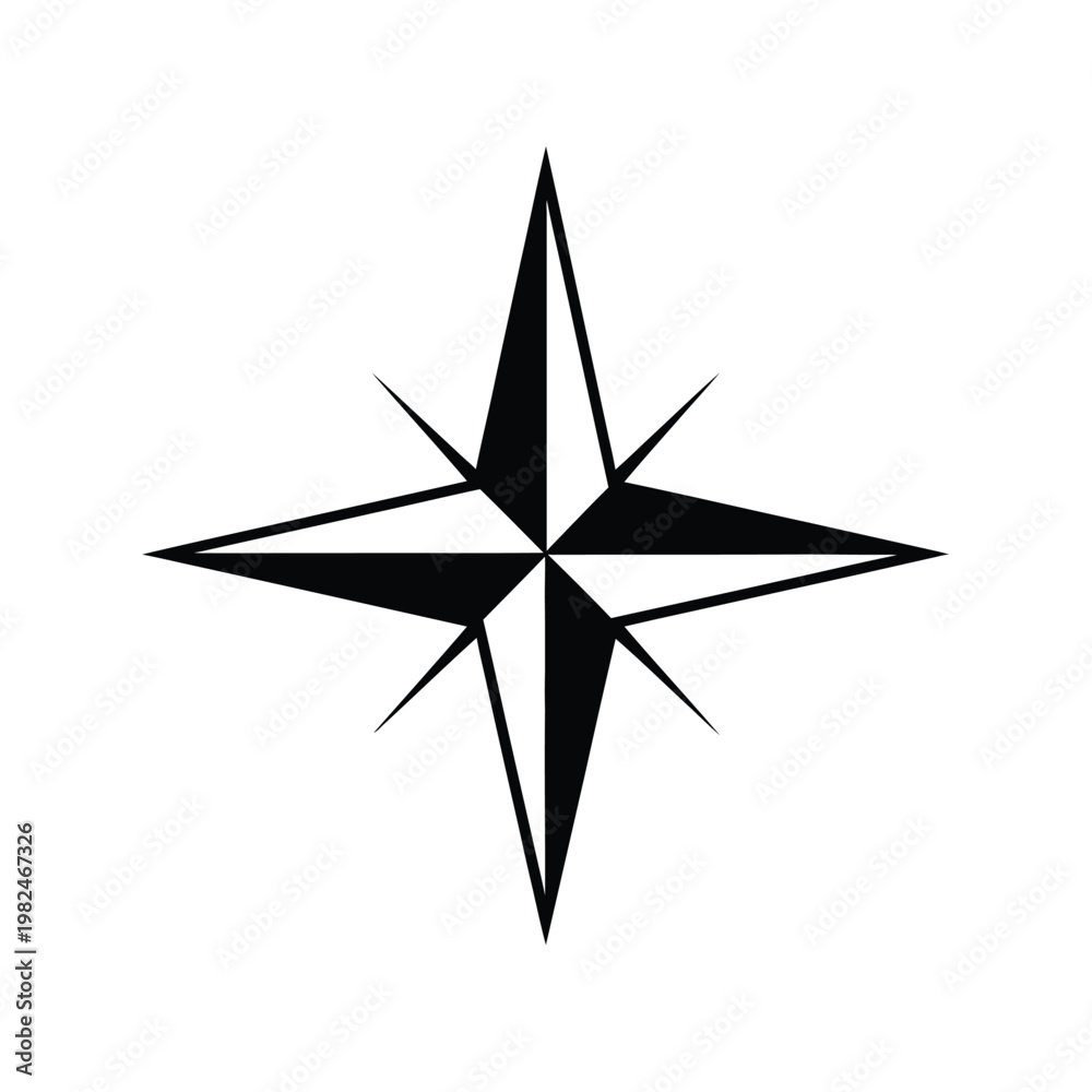 Fototapeta premium Black and white starburst design with sharp points and lines