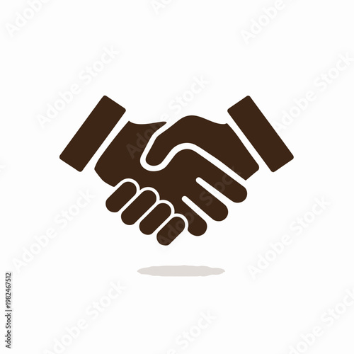 Hands shake in a firm business agreement icon