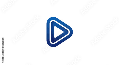 Blue Play Button Icon with Abstract Texture on White Background