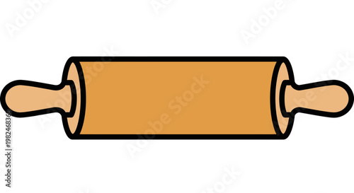 A cartoon illustration of a rolling pin.