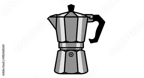 A classic espresso coffee maker pot.