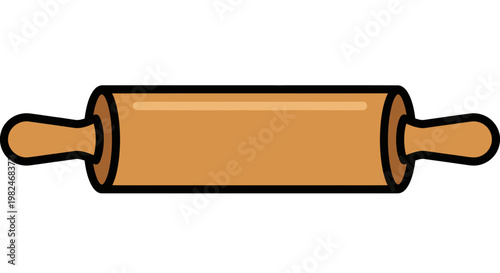 A cartoon illustration of a rolling pin.