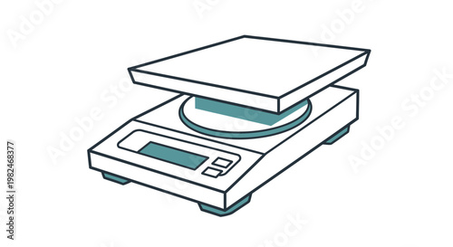 Digital kitchen scale with LCD display.
