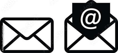 Email envelope icons set line art illustration messaging communication mail symbol inbox contact digital correspondence interface design