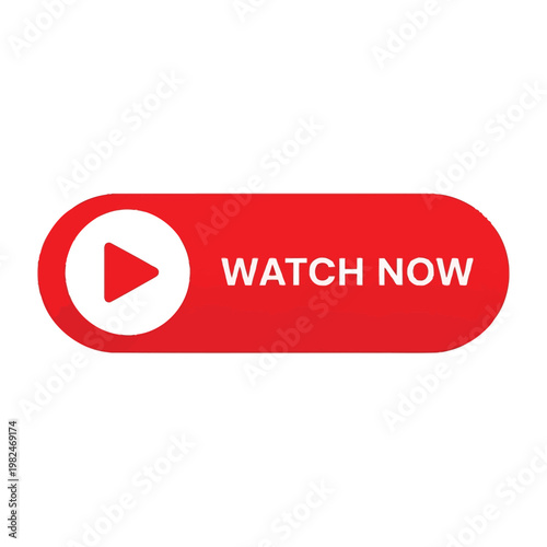 Modern watch now button graphic for online video and live content