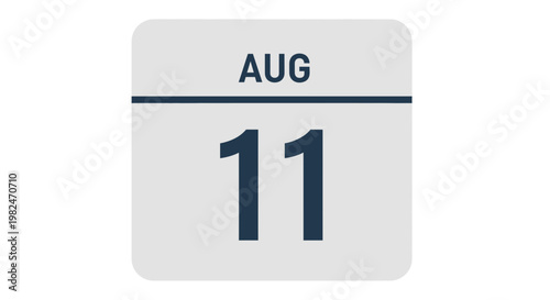 August 11th Calendar Icon - Date Reminder