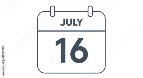 July 16th Calendar Date Icon