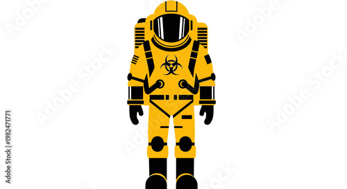 Yellow astronaut space suit illustration.