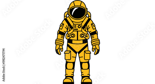 Illustration of a cartoon astronaut in a spacesuit.