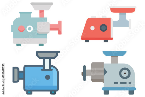 Meat Grinder Vector Icon - Kitchen Appliance, Food Processing, Minced Meat
