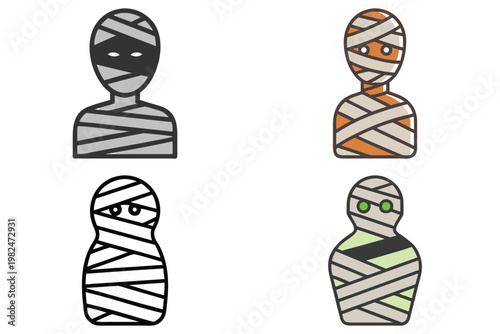 Egyptian Mummy Vector Illustration - Ancient Pharaoh Halloween Spooky