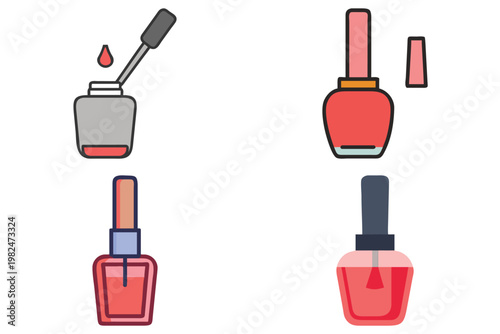 Nail Polish Vector Art - Beauty & Cosmetics Icon